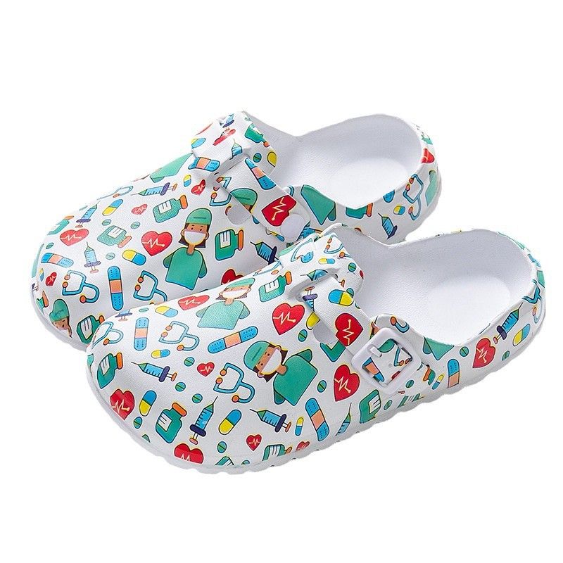 Operationssaal Hausschuhe Herren Labor Studio Baotou Weiche Sohle Schutz Kreative Cartoon Krankenschwester Schuhe Weiblicher Trend_voghion.com