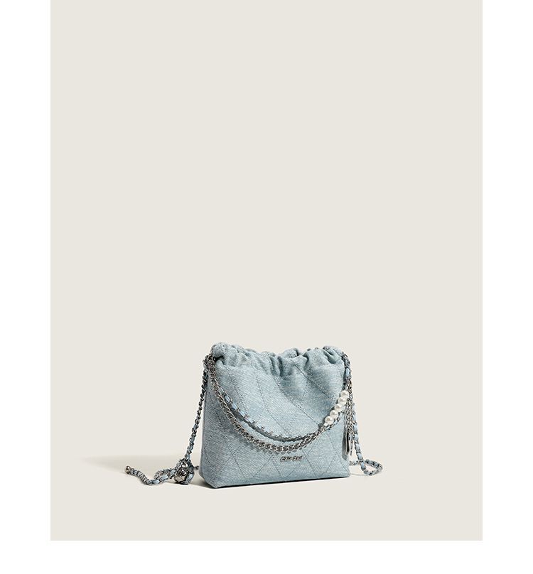 Borsa a secchiello Nanfeng Island Tour Diary per donna, nuova tendenza estiva 2024, borsa a tracolla con catena trapuntata_voghion.com