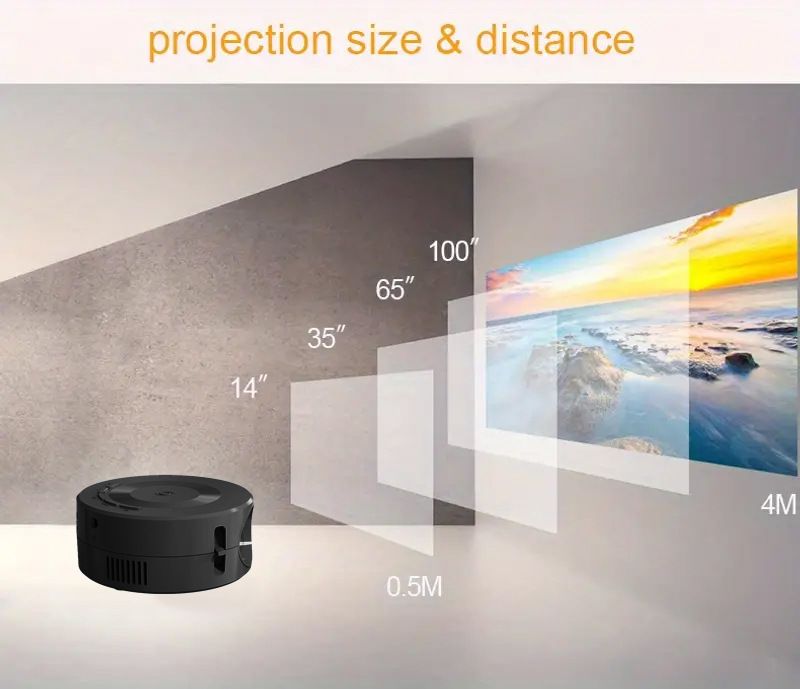 Portable Theater 1080p Android Smart HD 4K Wireless Projector For Home Use_voghion.com
