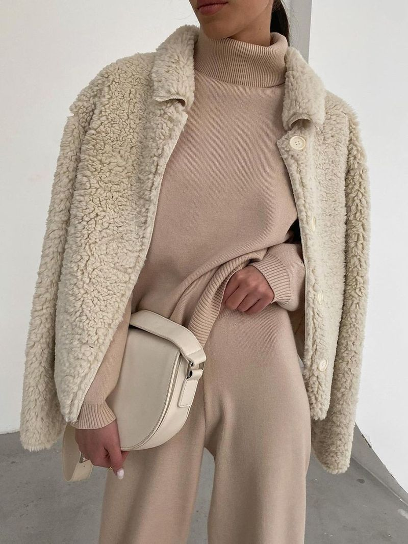 Kadın Giyim Yeni Örme Dantel Up Moda Rahat Takım Elbise Kadınlar için İki Parçalı Set_voghion.com