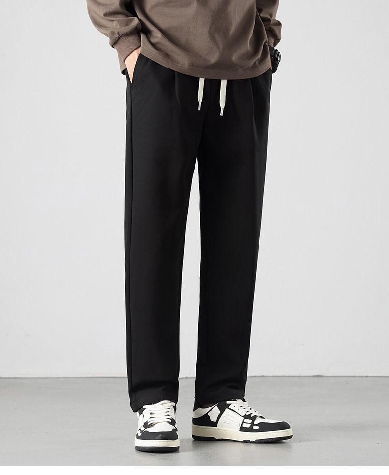 Pantaloni alla moda a gamba dritta casual per uomo, nuovi prodotti autunno inverno, pantaloni in cotone tencel lyocell, larghi e versatili da uomo_voghion.com