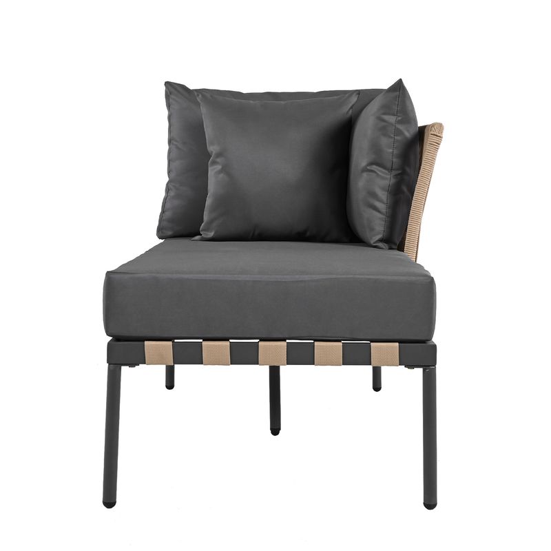 Set divano da giardino, poltrona componibile con divano e 4 bacinelle lavabili, grigio_voghion.com