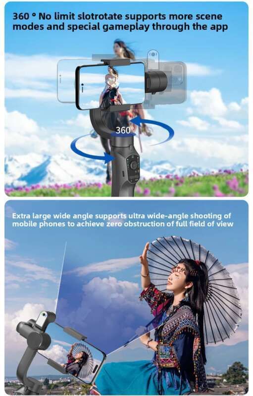 F10 PRO MAX Telefon ręczny Trójosiowy stabilizator Gimbal Anti Shake AI Śledzenie Internet Celebrity Live Vlog Artefakt_voghion.com