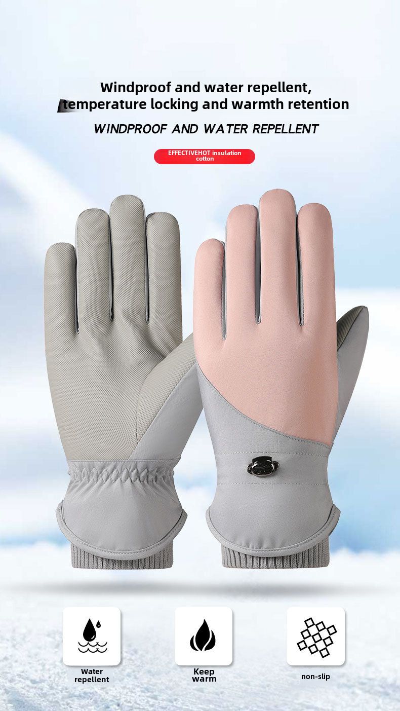 Gants de moto d'hiver pour femmes Cycg, protecteur d'écran tactile, chaud et polaire, épais et froid, en coton, pour hommes_voghion.com