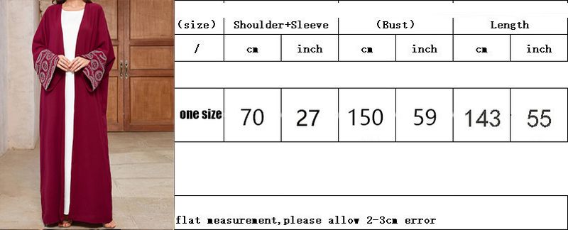 Cardigan aperto da donna Dubai Abito lungo Manica a pipistrello Tessuto in poliestere Gonna lunga_voghion.com