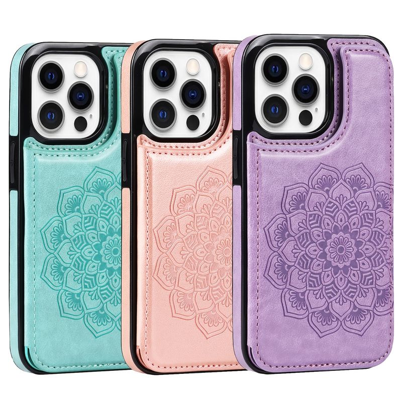 Étui en cuir gaufré pour iPhone 14, 13, 12, 11 Pro, XS, X Max, XR, 8, 7 Plus, SE 2020, 2022, coque antichoc de luxe_voghion.com