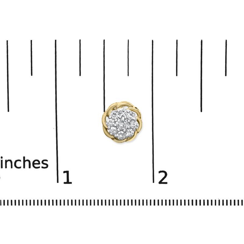 10K Yellow Gold Plated .925 Sterling Silver 1/2 Cttw Diamond Cluster Stud Earrings (J-K Color, I2-I3 Clarity)_voghion.com