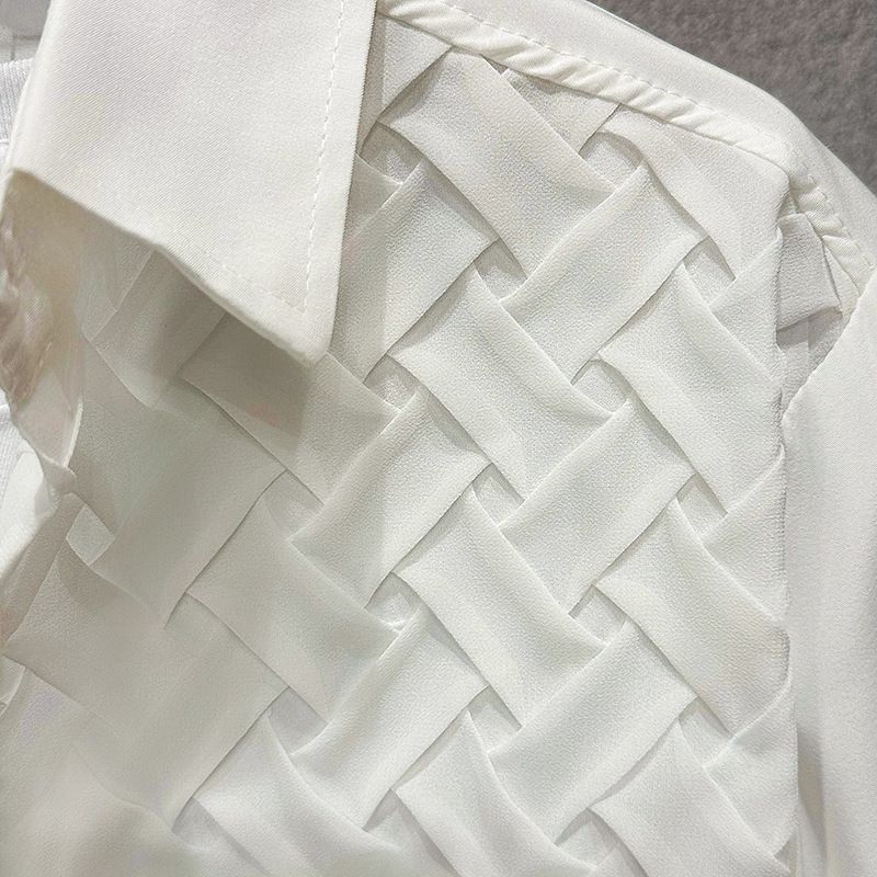 Trendy men, summer standard, youthful, trendy, lazy new Harajuku solid color shirt, fashionable, and versatile with quarter sleeves_voghion.com