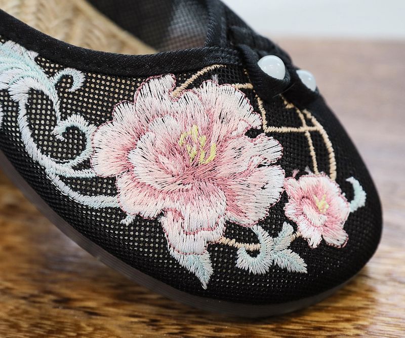 Solette in rete di lino, pantofole piatte ricamate, scarpe da donna 2025, sandali_voghion.com