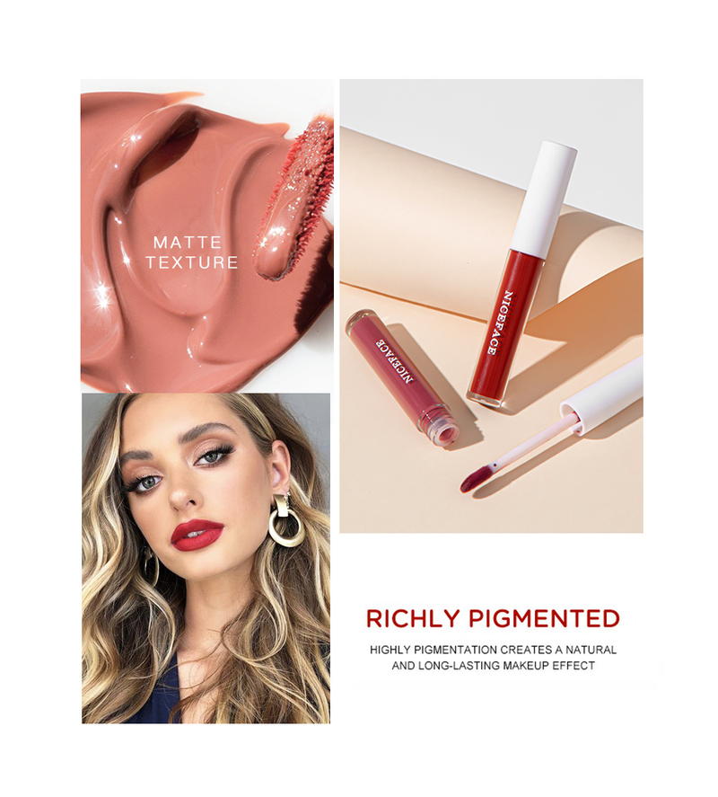 Carina Niceface – mattes, antihaftbeschichtetes Cup-Set mit Lipgloss mit verstärkender flüssiger Textur_voghion.com
