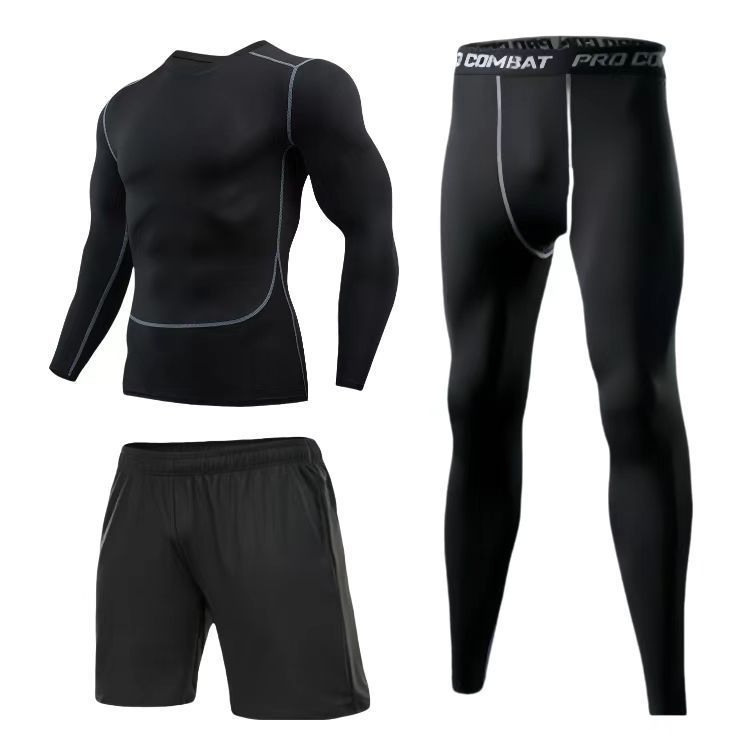 Tuta sportiva LazyZoom da uomo, abbigliamento da esterno, elastica, fitness, corsa, traspirante, aderente, ad asciugatura rapida_voghion.com