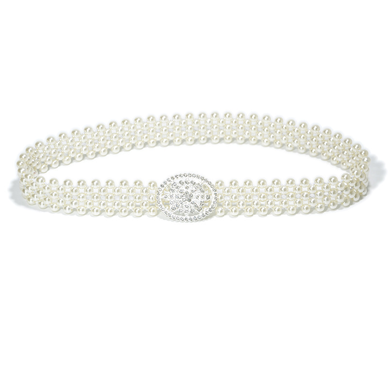 Taobao New Women's Belt Sweet Luxury Dress Decoration Elastic Pearl Wide Waist Chain_voghion.com