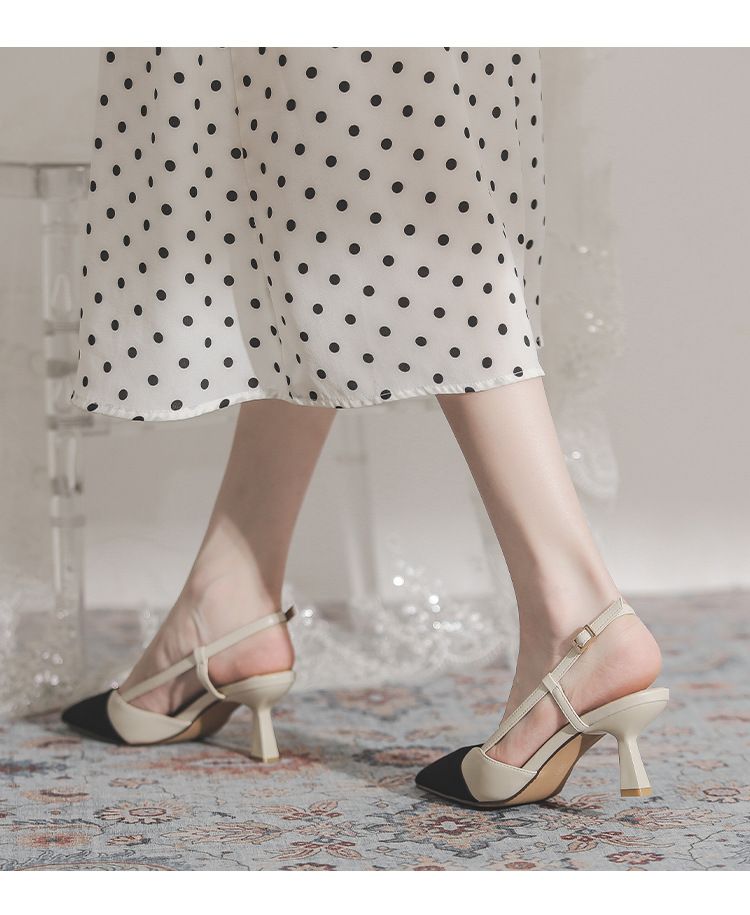Scarpe singole classiche piccole e profumate, nuovi sandali estivi con tacco alto Baotou Back Air_voghion.com