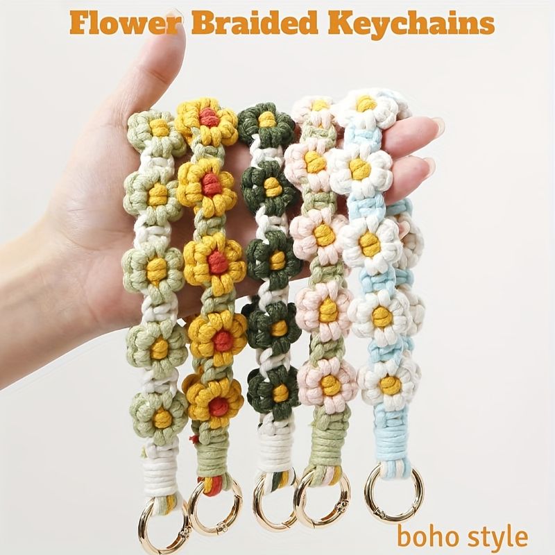 Sleutelhanger, polsbandje, sleutelhangers voor vrouwen, polsband voor sleutels, autosleutels, schattige boho-sleutelhangers, sleutelhangerarmband voor meisjes_voghion.com