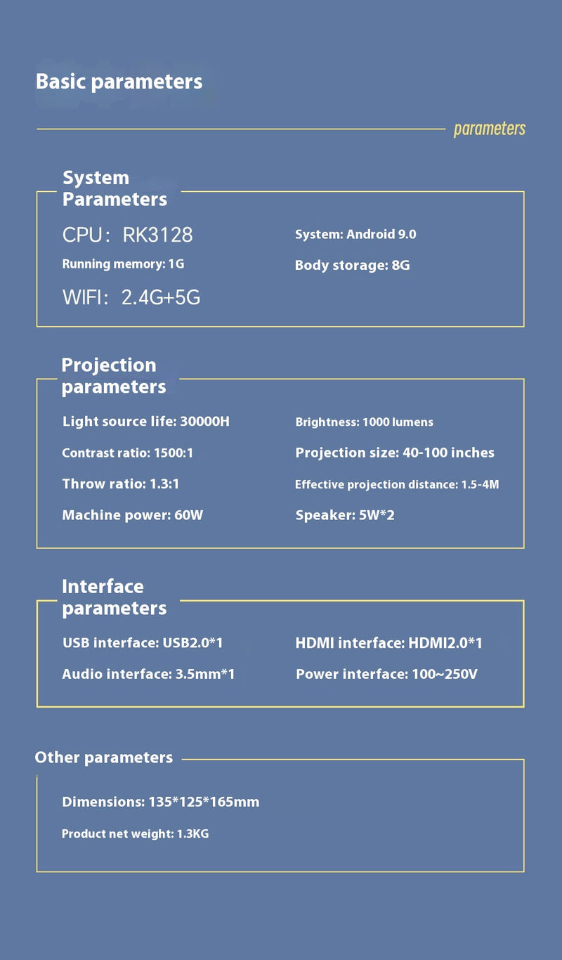 4K 1080P Smart Projector, 200" Screen 8500L With WiFi Bluetooth - Portable Outdoor Mini Projector For Home Theater, Gaming, Camping With 20% Off_voghion.com