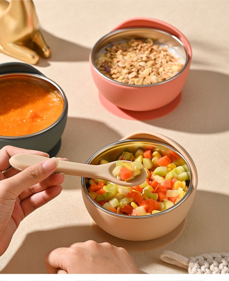 Baby silicone baby complementary food grade children's anti fall suction cup bowl, feeding tableware set_voghion.com