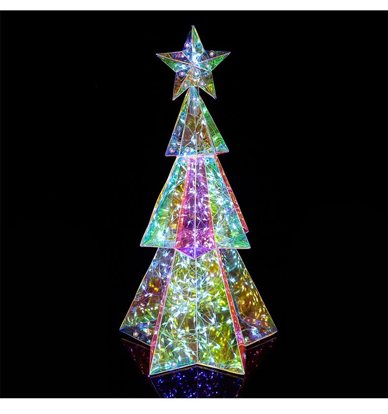 37cm Glowing Decorative Ornament Transparent Iridescent Christmas Tree For Living Room And Window Display Atmosphere_voghion.com