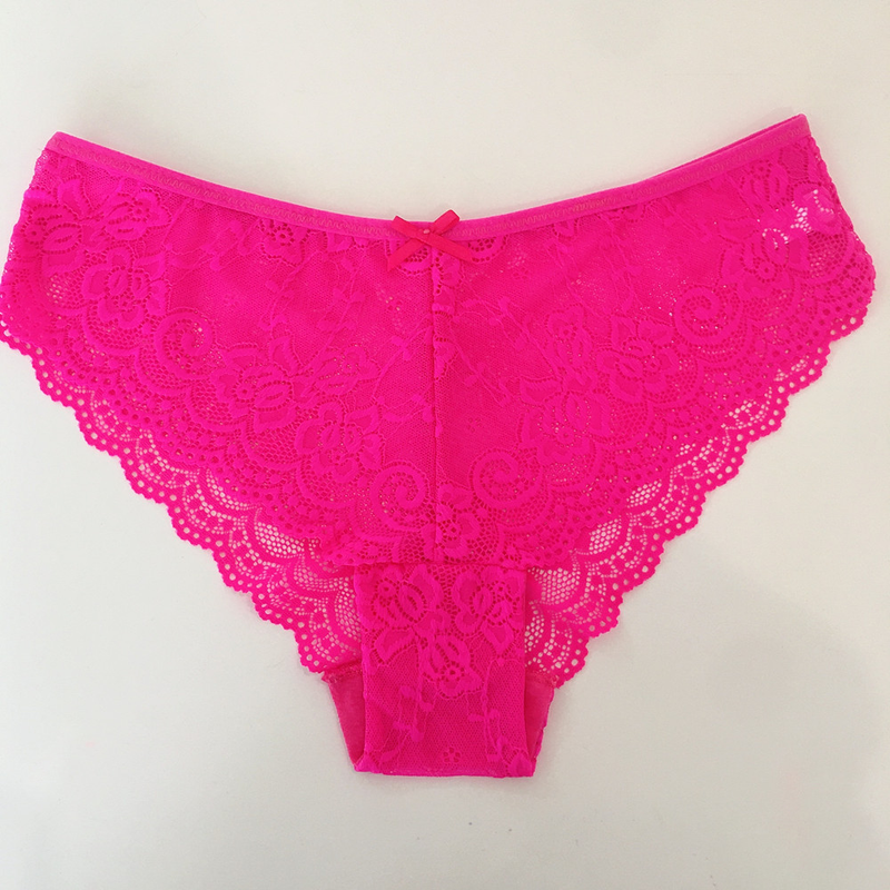 3 Pieces a Pack Women's Lace Panties Sexy Underwear Woman Lingerie Briefs Transparent Culotte Pantys Solid Color_voghion.com