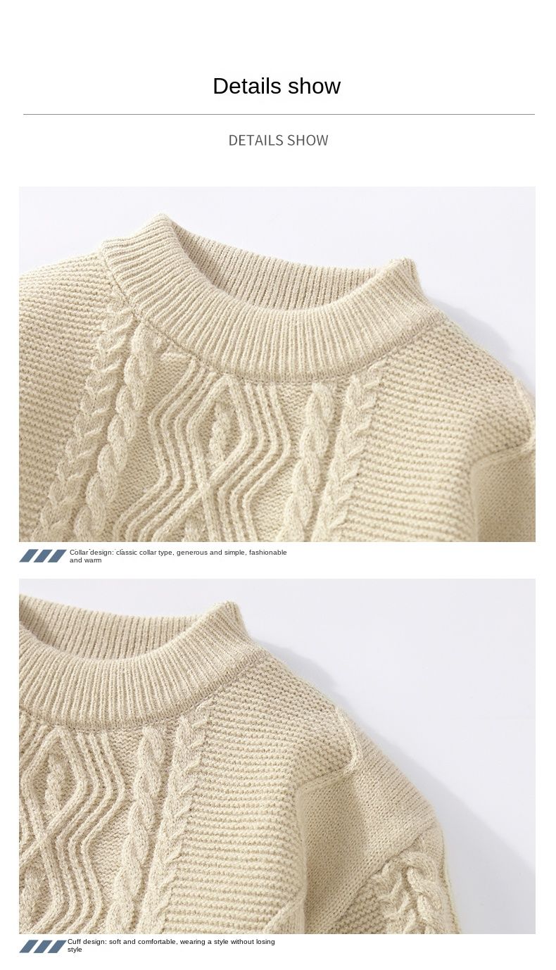 Comfortabele kasjmier gebreide trui voor tieners in de herfst en winter, kwaliteits gebreide trui_voghion.com
