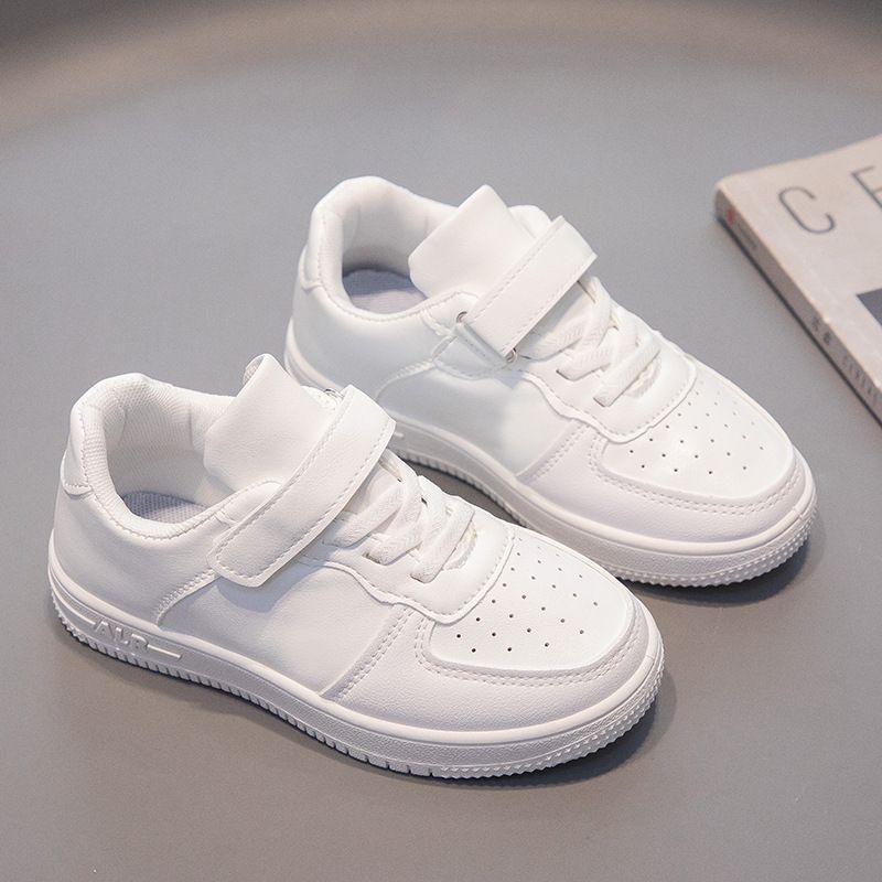 Children's Sports Shoes Spring And Autumn New White Shoes Boys Soft Bottom Anti Skateboard Shoes Girls German Training Shoes Breathable Pure Black_voghion.com