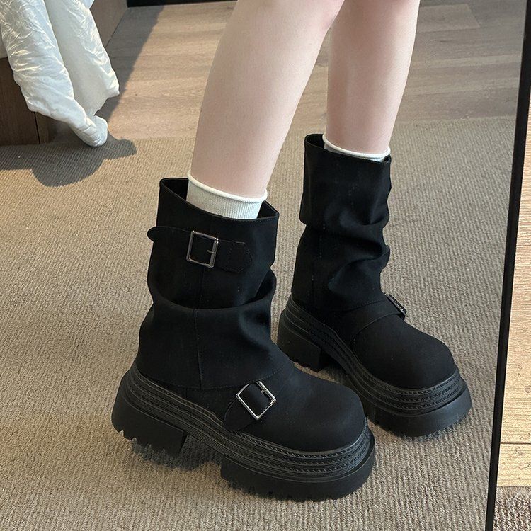 2025 New Slim-Leg Martin Boots Fur-Lined Short Boots_voghion.com