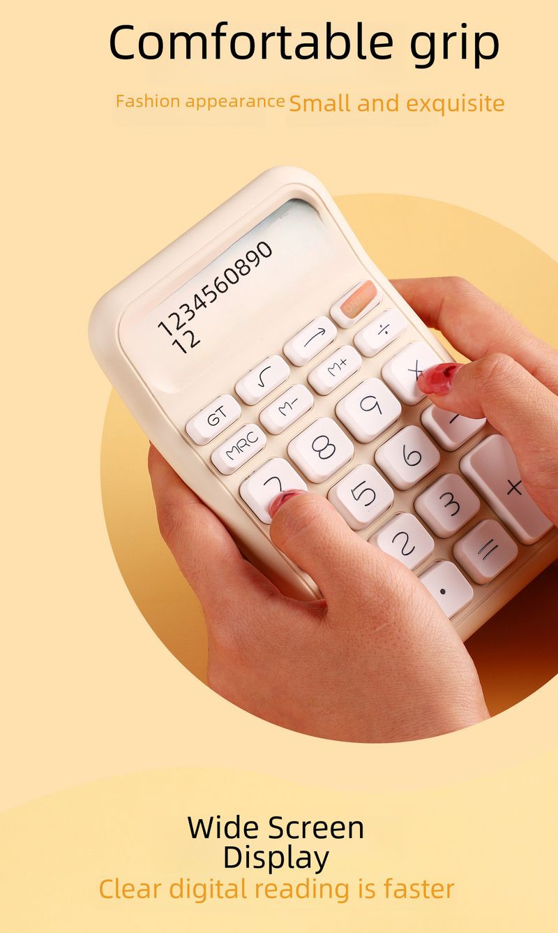 Small square sugar calculator 12-bit office cute creative small portable accounting office computer_voghion.com