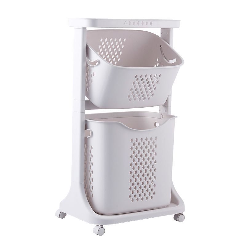 Multi-functional Organizing Shelving Bathroom Sorting Dirty Laundry Basket Plastic Large Mobile Storage Basket_voghion.com