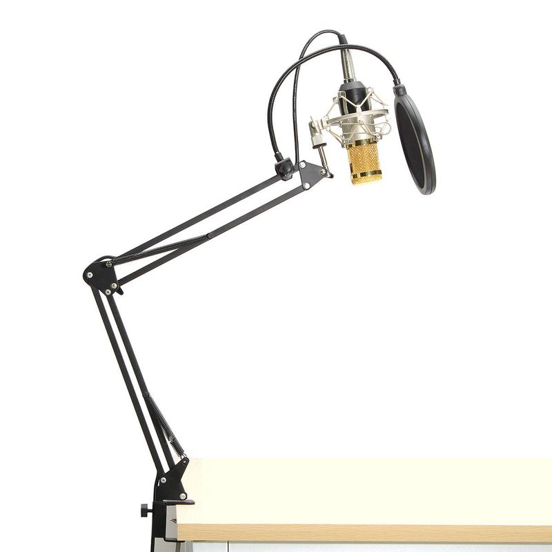 Profesionální kondenzátorový audio 3,5mm drátový BM800 studiový mikrofon pro nahrávání vokálů KTV karaoke mikrofon se stojanem pro počítač_voghion.com