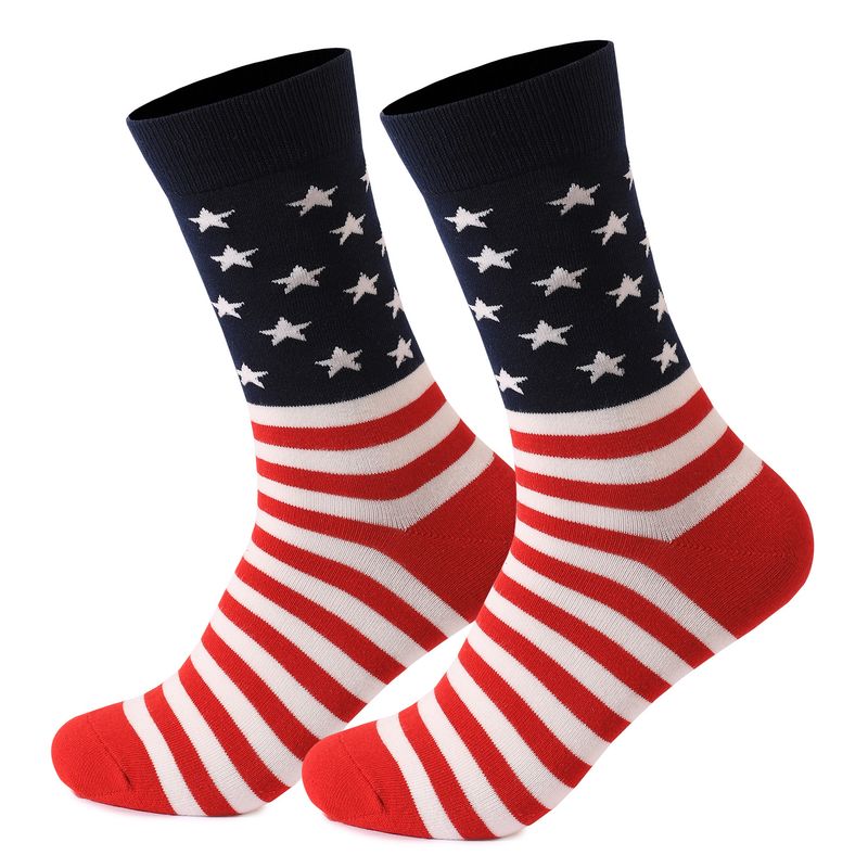 Explosive feuchtigkeitsableitende Baumwoll-Streifensocken in Übergröße für Damen und mittellange Socken für Herren_voghion.com