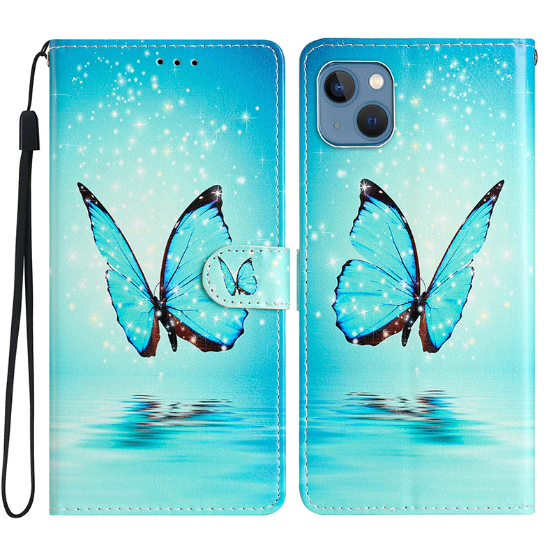 Capa tipo carteira com estampa de borboleta para Samsung Galaxy A05 A05S A15 A25 A35 A55 5G, capa traseira magnética de couro_voghion.com