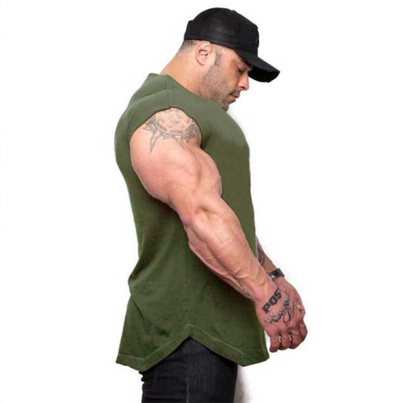 BEAST Beast Cotton Fitness Tank Top meeste jõusaali sporditreening õhuke ümmargune ääris Slim Fit varrukateta T-särk_voghion.com