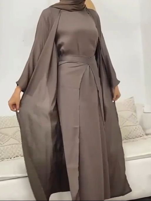 Women's Clothing Elegant Solid Color Simple Three Piece Robe Cardigan_voghion.com