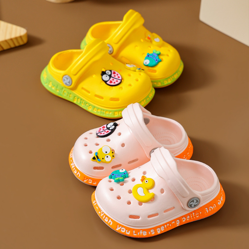 Kinder-Sandalen, Hausschuhe, Mädchen, Sommer, kleine mittelgroße Kinder, Babys, weiche Sohlen für den Innenbereich, Anti-Rutsch-Cartoon_voghion.com