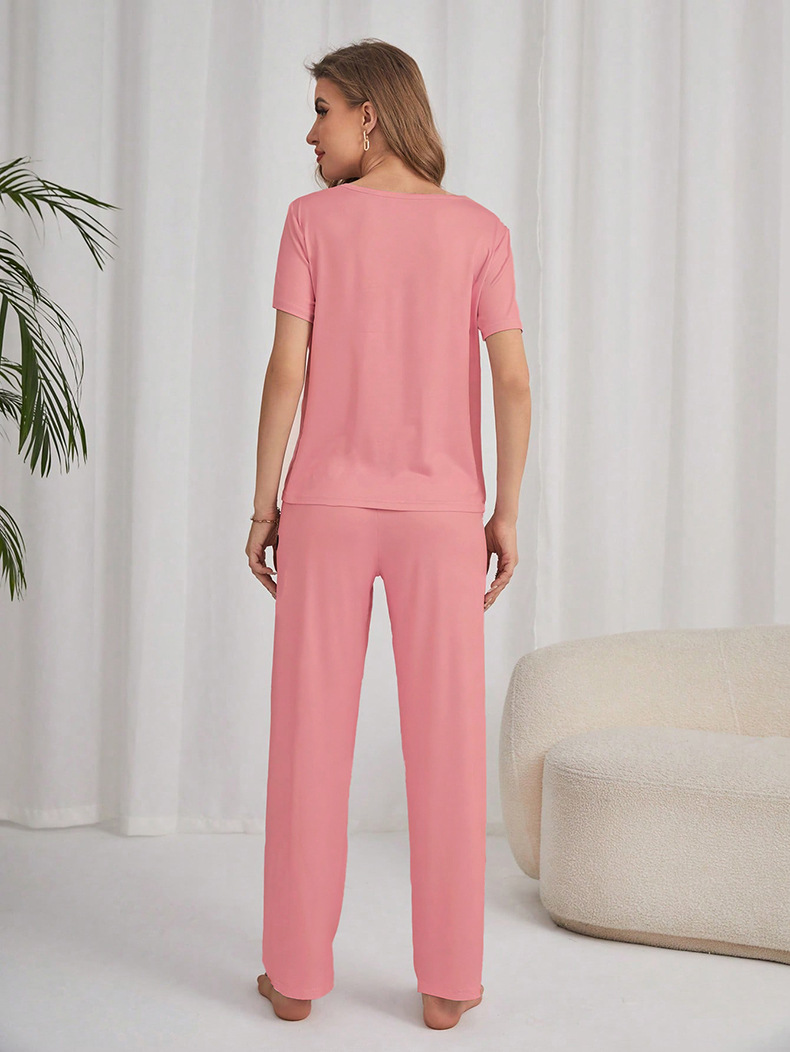 Natttøy for kvinner Nye sommerpysjamaser, hjemmeklær for kvinner, Drop Shipping, Kortermede bukser med trykk Pyjamas kan brukes utenfor dressen_voghion.com