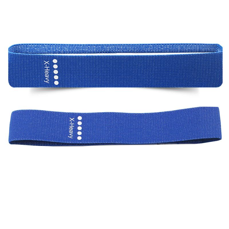 Pacote com 5 faixas elásticas de resistência para agachamento, elevação de quadril e exercícios de ioga, com gradiente azul._voghion.com