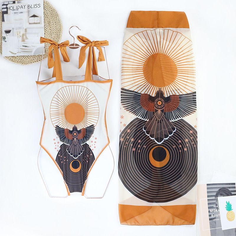 Jupe de plage en mousseline de soie pour femmes, une pièce, couvrant le ventre, amincissante, dos nu, style maillot de bain_voghion.com