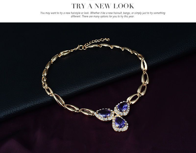 Collana e orecchini in lega di alta qualità in stile etnico alla moda, set di quattro pezzi, accessori da sposa lussuosi e versatili_voghion.com