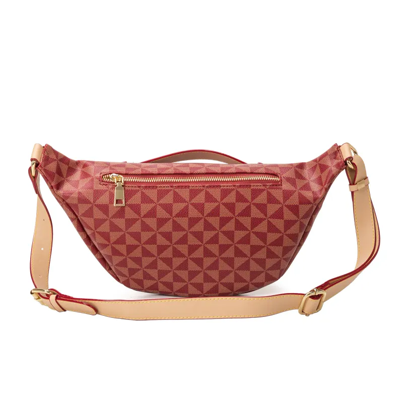 Designer-Tasche, versandkostenfrei: Glitzernde, karierte Bauchtasche mit verstellbarem Riemen und Reißverschluss_voghion.com