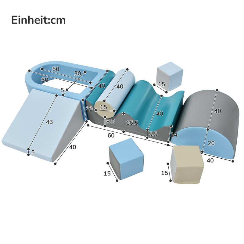Ensemble de blocs de jeu et d'escalade TLG 9 pièces pour enfants – Blocs de construction souples et colorés avec marches, toboggan et piscine à balles pour tout-petits et enfants d'âge préscolaire – Balles non incluses_voghion.com