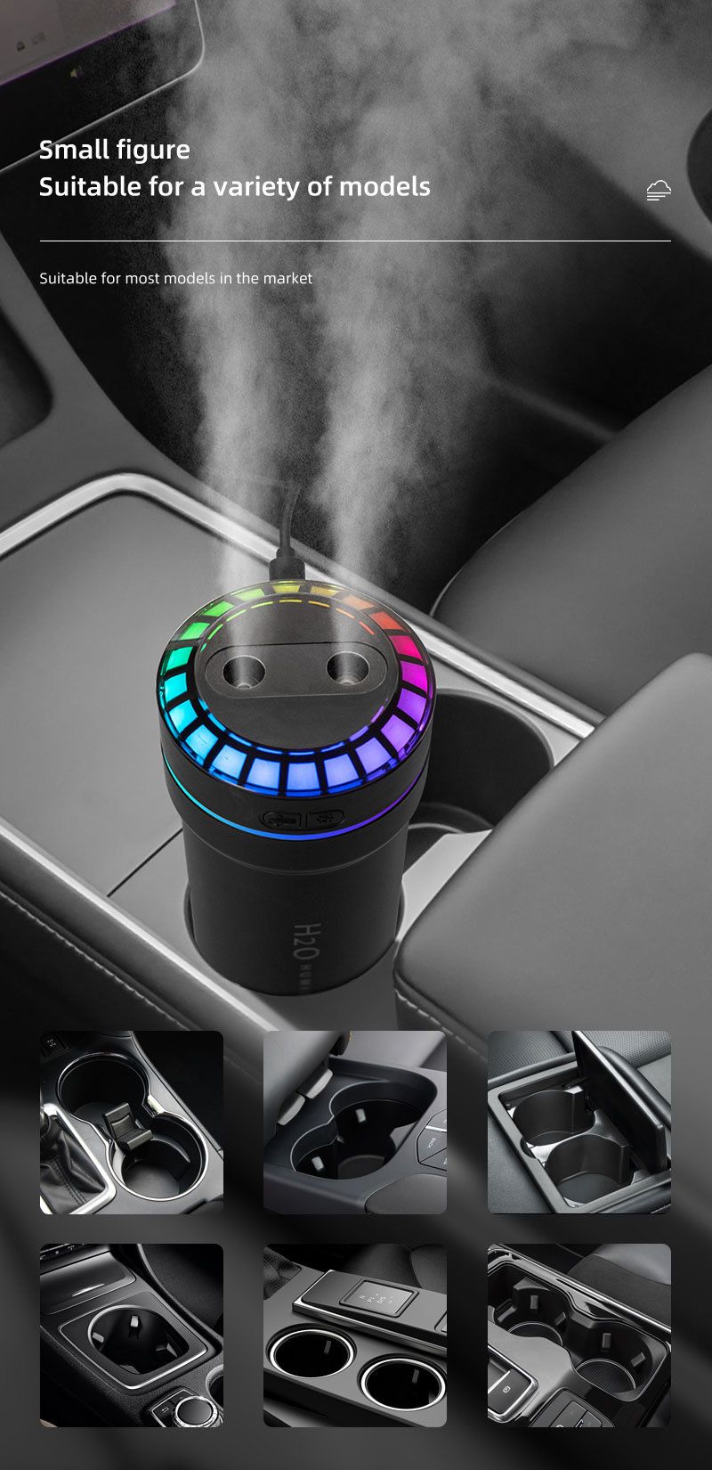 produto quente carro umidificador RGB som captador voz ritmo controlado atmosfera luz colorido aromaterapia spray atomizador_voghion.com