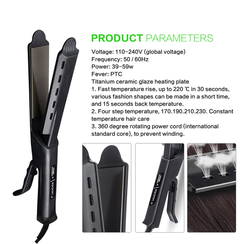Neue gerade Schiene Dampf Mais Clip Spray Haarglätter Haar Curler Gerade Lockenstab Dual-Use_voghion.com