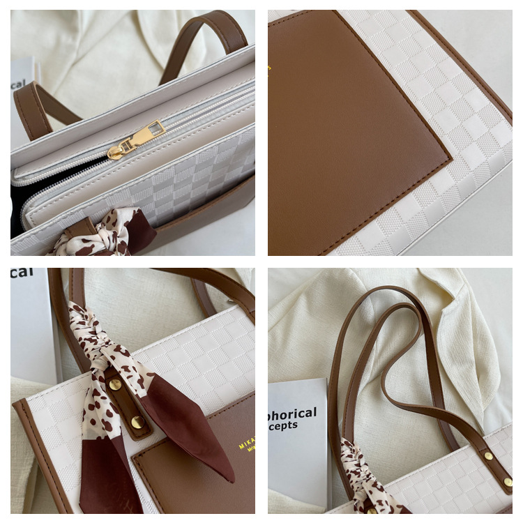 2025 New Trendy Hot Tote Women's Large Capacity Office Commuter Textured Shoulder Bag_voghion.com