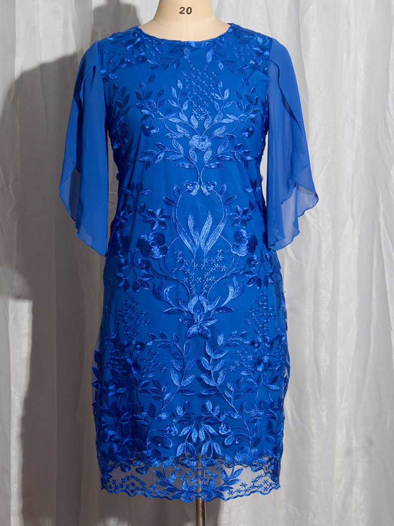 2024 Herbst Damen Plus Size Party Elegantes Ral Stickerei Ballkleid für Hochzeitsgäste Schlanke, figurbetonte Bleistiftkleider_voghion.com