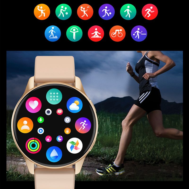 Orologio unisex Running T2pro Smart Round Screen Bluetooth con notifica delle chiamate e record sportivi_voghion.com