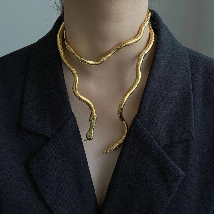 Trendy Jewelry Snake Necklace Hot Selling Personality Design Soft Metal Necklace For Women Gift_voghion.com