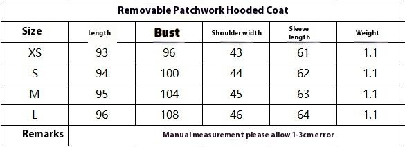 Abbigliamento donna autunno e inverno 2024 nuovo cappotto alla moda staccabile con cappuccio patchwork giacca_voghion.com