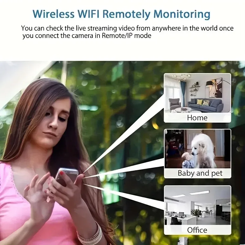 Mini cámara WiFi HD de 1080P para seguridad en interiores, vigilancia, monitor para bebés, videocámara con visión nocturna, cámara IP, grabadora de audio y video_voghion.com