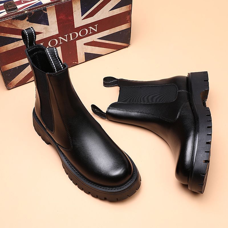 Martin Boots Men's High Top Thick Bottom Wind Side Zipper Tooling Locomotive Tide Boots_voghion.com