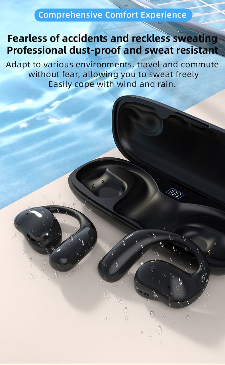 YJ11 Căști Bluetooth Tip cârlig pentru ureche Non-in-ear OW Căști cu sunet extern Căști stereo sport cu două urechi și compartiment_voghion.com