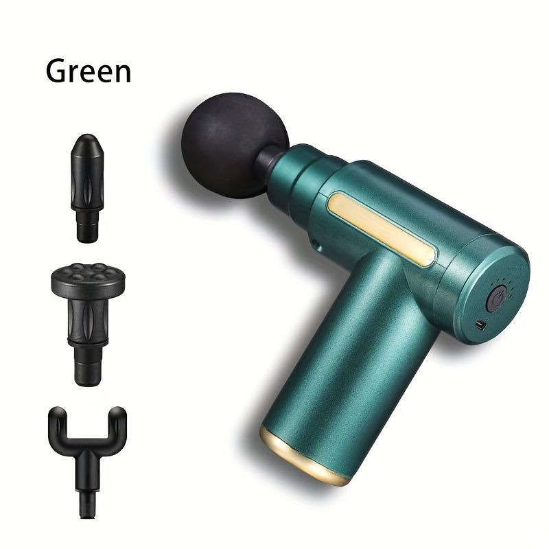 Pistolet de massage à percussion musculaire, masseur de tissus profonds portatif rechargeable de type C pour soulager les douleurs du cou et du dos_voghion.com
